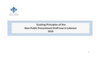 Guiding Principles of the New Public Procurement law cover