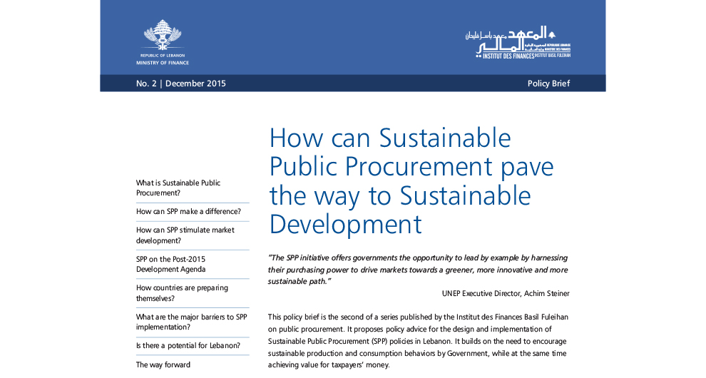 How can Sustainable Public Procurement pave the way to Sustainable Development cover